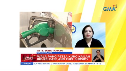 Wala pang petsa kung kailan ire-release ang fuel subsidy | UB