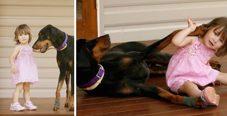 This little girl was playing with her dog until he suddenly became aggressive