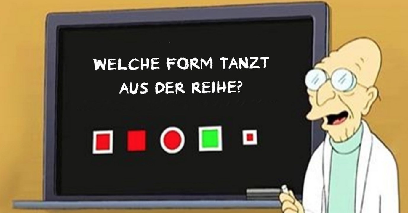 Logik-Rätsel: Welche Form fällt hier aus der Reihe?