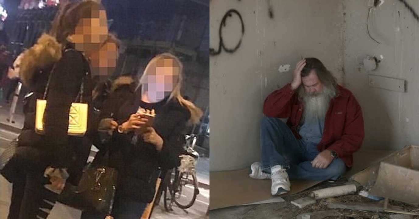 Geschmackloser Streich: Mädchen nähern sich Obdachlosen, was sie mit ihm vorhaben, ist beschämend