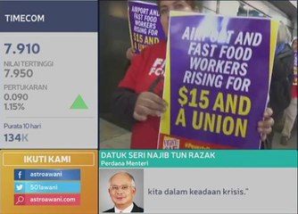 Protes di AS tuntut gaji minimum USD15 sejam