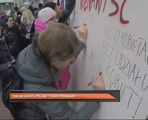 Ribuan wanita Poland tunjuk perasaan