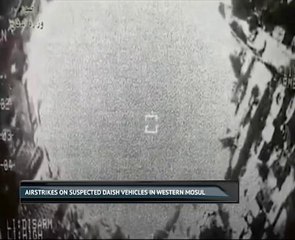 Airstrikes on suspected IS vehicles in Western Mosul