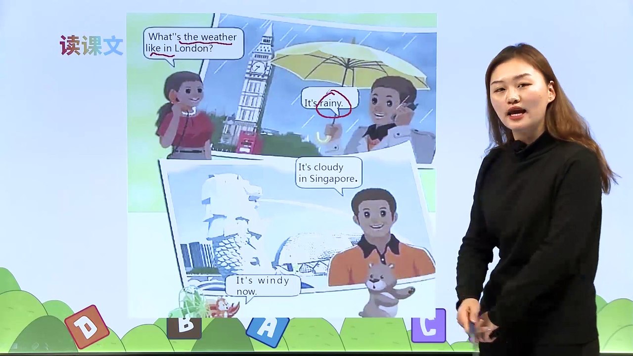 5. Unit 3 Weather Part A|小学英语|课文|四年级下