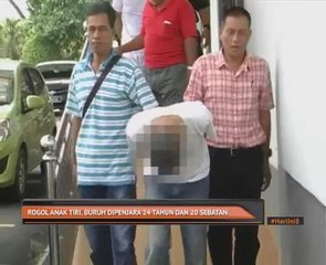 Rogol anak tiri, buruh dipenjara 24 tahun dan 20 sebatan