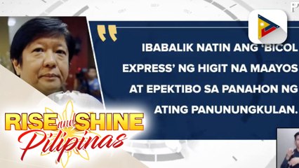 BBM, nangakong bubuhayin ang 'glory days' ng Bicol Express train