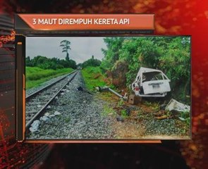 Tiga maut dirempuh kereta api