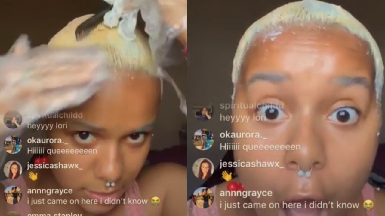 Sie färbt sich vor laufender Kamera die Haare, doch dann geht etwas furchtbar schief