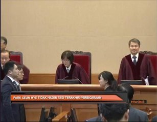 Park Geun Hye tidak hadir sesi terakhir perbicaraan