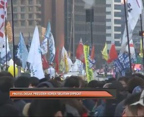 Protes desak Presiden Korea Selatan Park Geun Hye dipecat