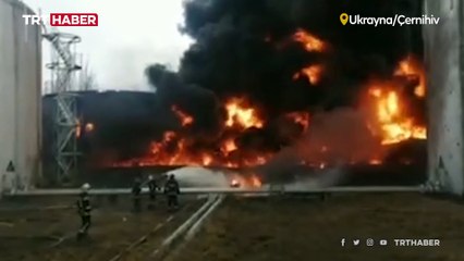 Çernihiv bölgesinde petrol rafinerisi vuruldu