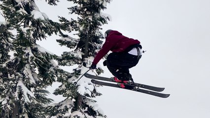 'Skier CRASHES HARD seconds after flawlessly riding a rail '
