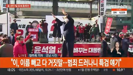 '마라톤 유세' 윤석열…"정권교체 없인 정치교체 없어"
