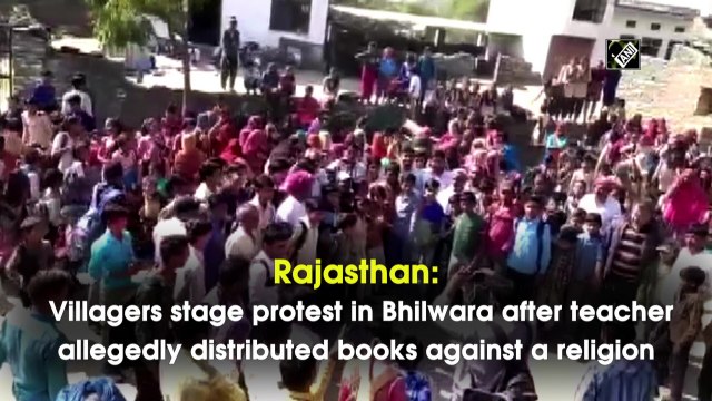 Rajasthan villagers stage protest in Bhilwara after teacher allegedly distributed books against a religion