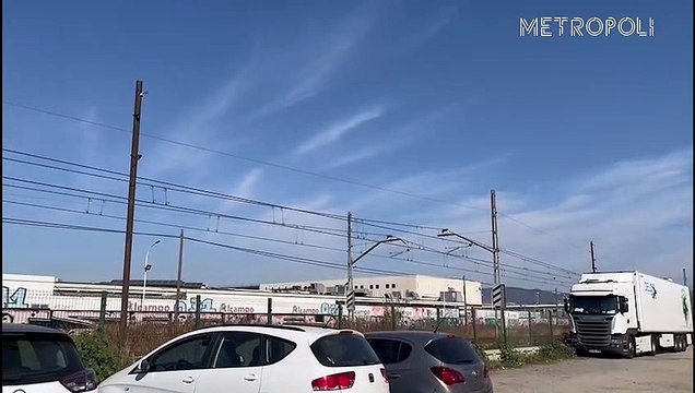 Vías de tren al paso por Sant Adrià del Besós
