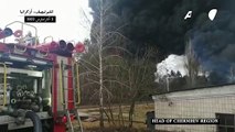 اشتعال النار في مستودع وقود تشيرنيهيف بعد قصف روسي