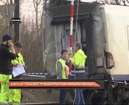 Kereta api tergelincir: PM Belgium puji pihak penyelamat Brussels