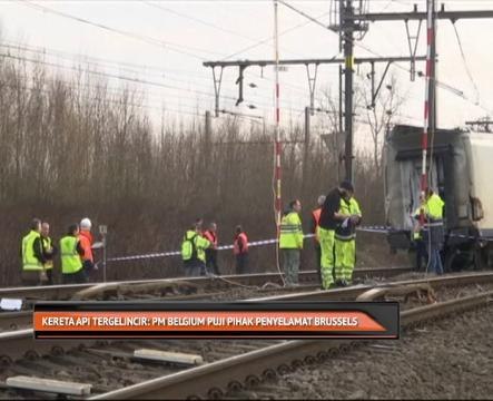 Kereta api tergelincir: PM Belgium puji pihak penyelamat Brussels