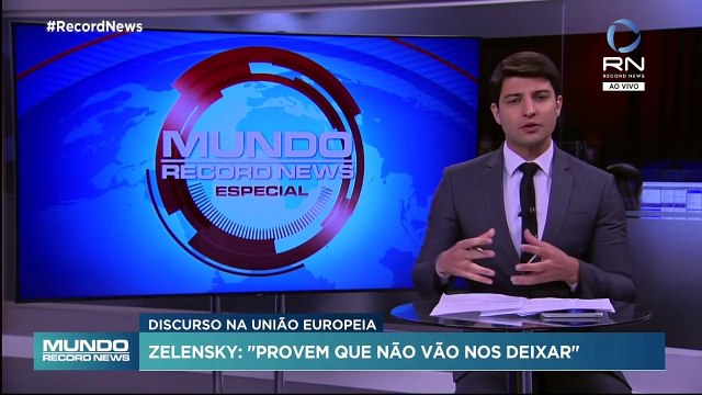 Provem que não vão nos deixar, diz Volodymyr Zelensky durante discurso na União Europeia