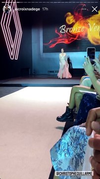 Nadège Lacroix a assisté au défilé Christophe Guillarmé à l'Atelier Renault. Paris, le 2 mars 2022.