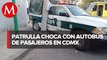 Choque de patrulla contra transporte en alcaldía Cuauhtémoc