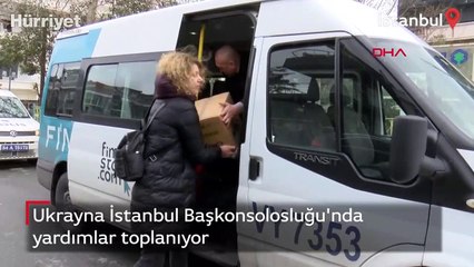 Ukrayna İstanbul Başkonsolosluğu'nda yardımlar toplanıyor