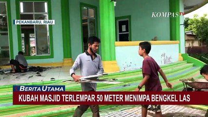 Kubah Masjid Bundar Al-Murtaja Terlempar Sejauh 50 Meter Diterjang Angin Puting Beliung!