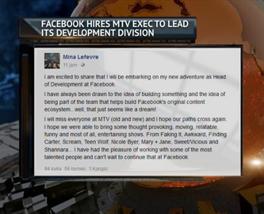 Facebook hires MTV Exec to lead its development division
