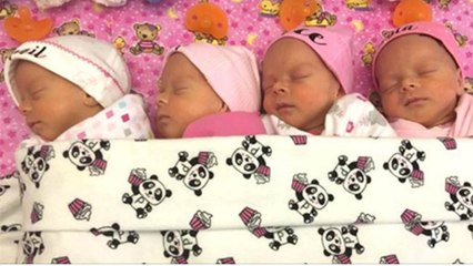 Une femme accouche de quadruplées et un détail en particulier rend ces bébés exceptionnels !
