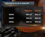 Fuel prices go up in February