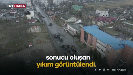 Borodyanka bölgesinde bombardıman sonucu meydana gelen yıkım