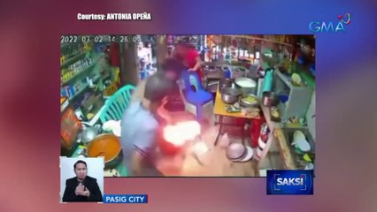 Tangke ng LPG, biglang nagliyab; BFP, pinag-iingat ang publiko | Saksi