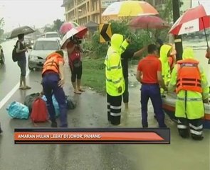 Amaran hujan lebat di Johor, Pahang