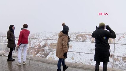 KAPADOKYA BEYAZA BÜRÜNDÜ