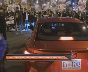 Sambutan menjelang Majlis Angkat Sumpah Trump dicemari protes