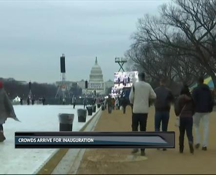 Crowds arrive for inauguration
