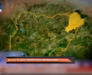 Ratusan pelarian terbunuh dalam serangan udara