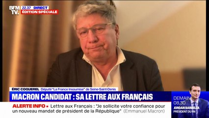 Éric Coquerel  sur la déclaration de candidature d'Emmanuel Macron: "J'espère qu'il va 'descendre dans l'arène'"