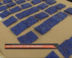 Lebih 11 ribu pil kuda, 143 gram syabu dirampas