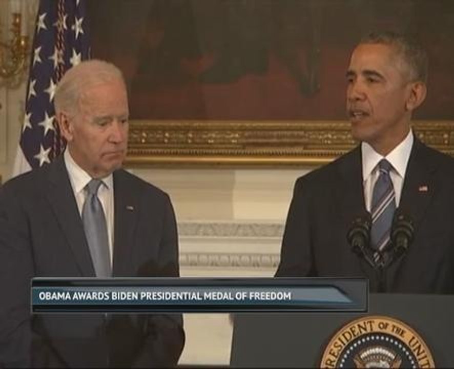 Obama awards Biden presidential medal of freedom