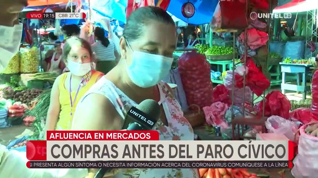 Población se abastece previo al paro cívico convocado para este viernes