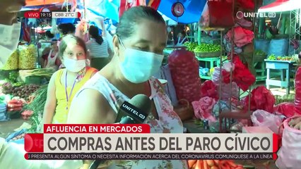 Población se abastece previo al paro cívico convocado para este viernes