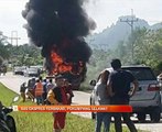 Bas ekspres terbakar, penumpang selamat