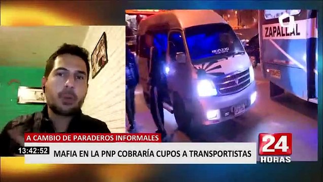 Mafia en la PNP cobraría cupo a transportistas a cambio de paraderos informales