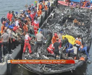 Feri terbakar di Jakarta: Mangsa yang terselamat terjun ke dalam laut