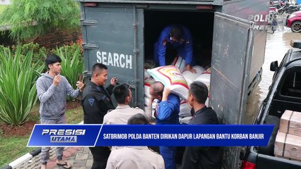 Sigap Bantu Warga, Satbrimob Polda Banten Bangun Dapur Lapangan di Kasemen