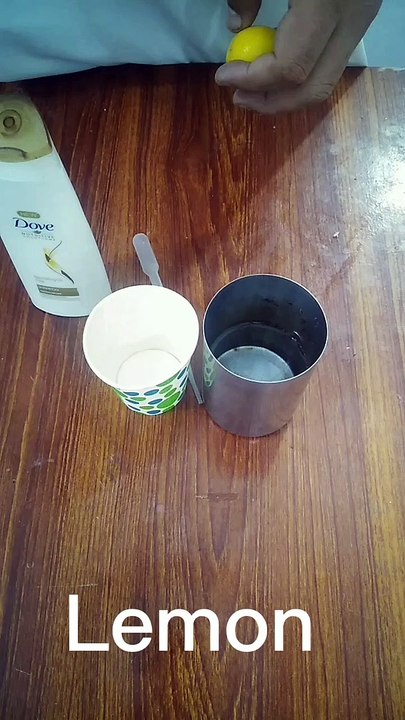 Experiment.lemon shampoo and water mixture.