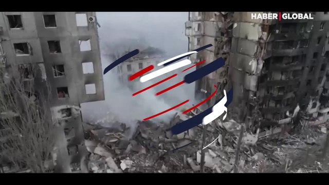 Rus bombalarının yarattığı yıkım havadan görüntülendi