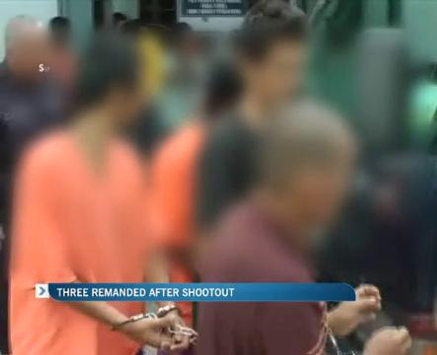 Three remanded after shootout