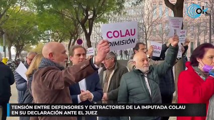 Tensión entre defensores y detractores de la imputada Colau en su declaración ante el juez